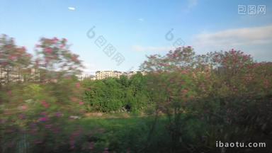 旅途风光旅途高铁火车窗外风景实拍