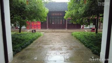 寺庙下雨素材苏州北寺塔实拍