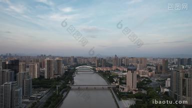 浙江宁波城市高楼建筑城市建设航拍