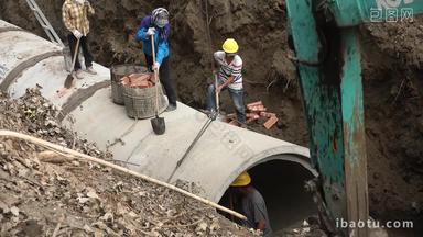 污水起重机挖掘机水泥管