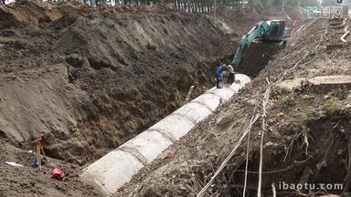 污水起重机挖掘机水泥管