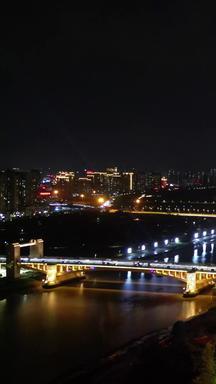 航拍福建泉州江滨<strong>北路</strong>交通夜景