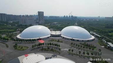 航拍山东淄博会展中心