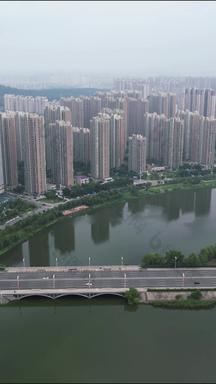 安徽蚌埠城市风光竖屏航拍