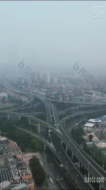 城市高架立交桥交通航拍