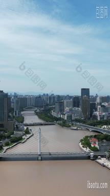宁波城市建设高楼竖屏航拍
