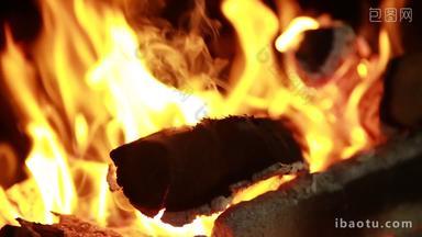 火焰火光燃烧木条实拍