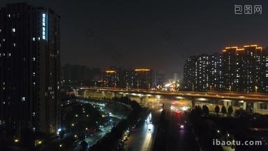 郑州南三环高架夜景4K航拍