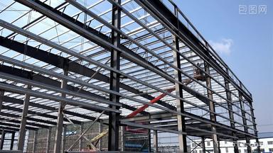 4K钢结构施工槽钢厂房吊装