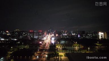 广东东莞城市夜景灯光高楼建筑航拍
