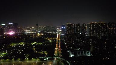 广东佛山城市夜景航拍
