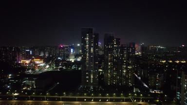 广东佛山城市夜景航拍