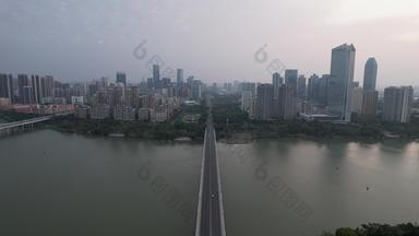 广东惠州城市清晨航拍