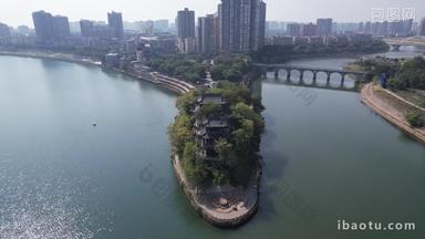 湖南衡阳石鼓书院历史文化古建筑航拍