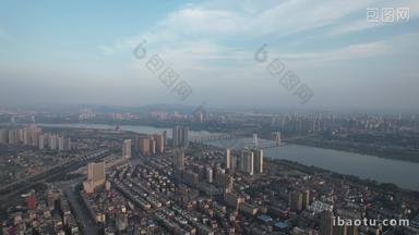 湖南湘潭城市建设湘江两岸航拍