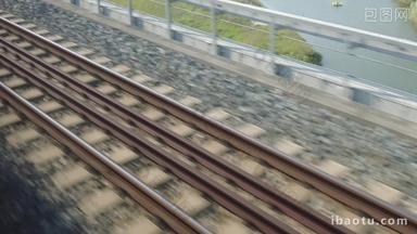 <strong>高铁</strong>火车行驶窗外风景实拍