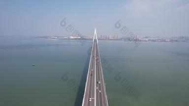 广东湛江湾大桥交通桥梁航拍