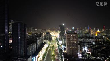 航拍广东珠海城市风光夜景