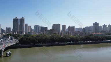 航拍广州城市建设城市天际线