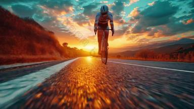 自行车骑行<strong>公路</strong>骑手锻炼男人户外