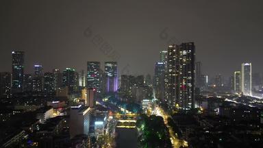航拍成都锦江区春熙路商圈夜景