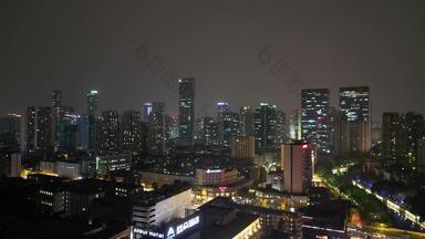 航拍成都锦江区春熙路商圈夜景
