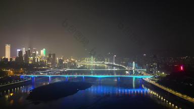 航拍<strong>重</strong>庆长江大桥夜景