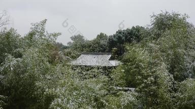 浙江<strong>杭州</strong>市西溪湿地公园雪景航拍