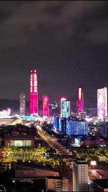 广东东莞国贸中心东莞夜景竖版视频