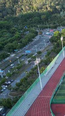 航拍东莞东城体育公园竖版视频