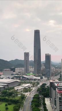 航拍广东东莞国贸中心竖版视频