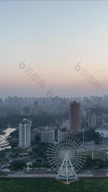 航拍广东茂名城市风光建设竖版视频