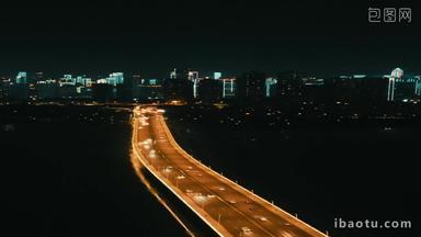 湖北武汉夜景灯光竖屏航拍
