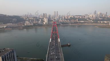 重庆菜园坝<strong>大桥</strong>交通航拍