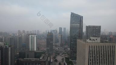 重庆观音桥商业圈CBD商务建筑航拍