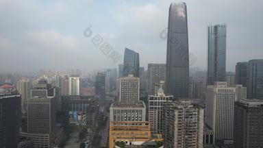 重庆观音桥商业圈CBD商务建筑航拍