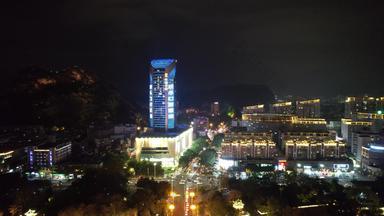 广西柳州银泰城夜景灯光航拍