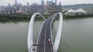 广西南宁大桥桥梁交通航拍