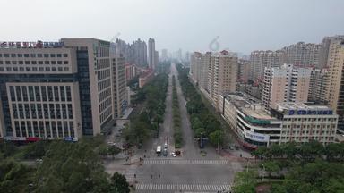广西钦州城市高楼建筑交通航拍