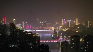 中国重庆<strong>观音</strong>桥商业区夜景灯光航拍