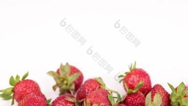 新鲜草莓<strong>水果</strong>实拍4k