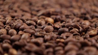 咖啡豆烘培微距实拍4k
