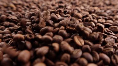 咖啡豆烘培微距实拍4k