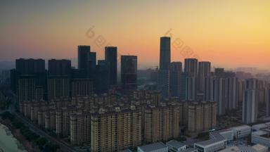 杭州余杭未来科技城清晨航拍