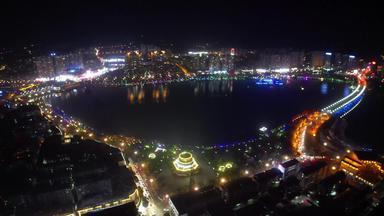 新年航拍武宁4K夜景风光