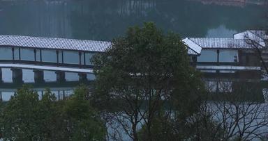杭州冬季<strong>西湖</strong>雪景浴鹄湾雪景航拍