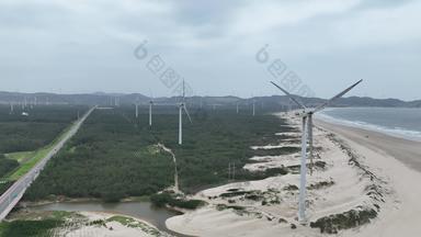 福州市平潭沿海通道风力发电沙滩