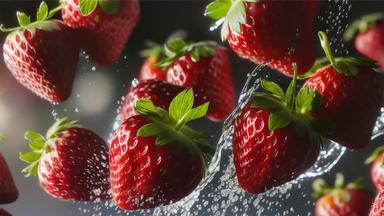 创意草莓生长水果草莓种植饮料