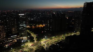福建省泉州市晋江城市航拍夜景