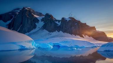 雪山冰川南极北极冰雪景视频